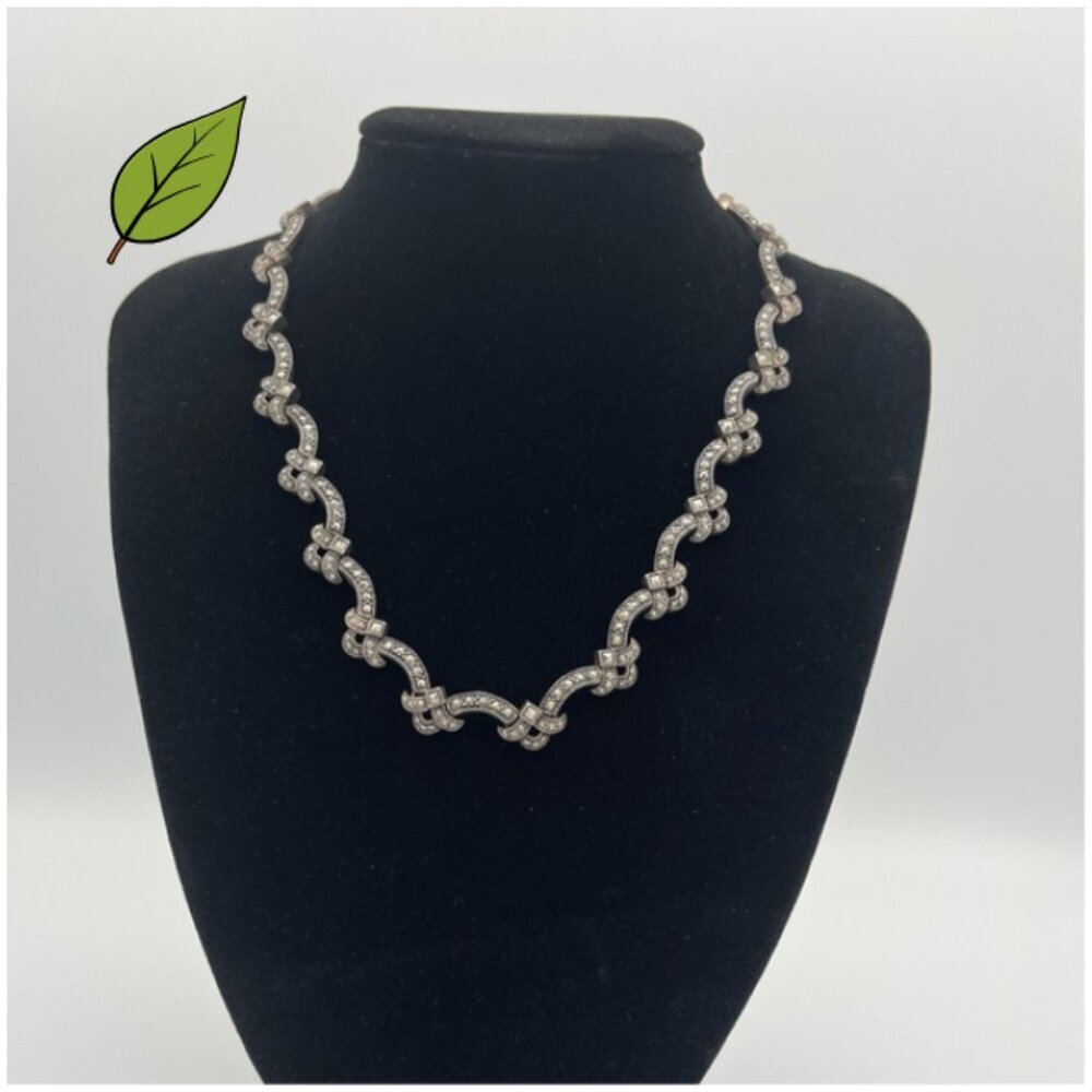 Vintage Terlin 925 Sterling Silver Necklace – Sparkling S-Link Design